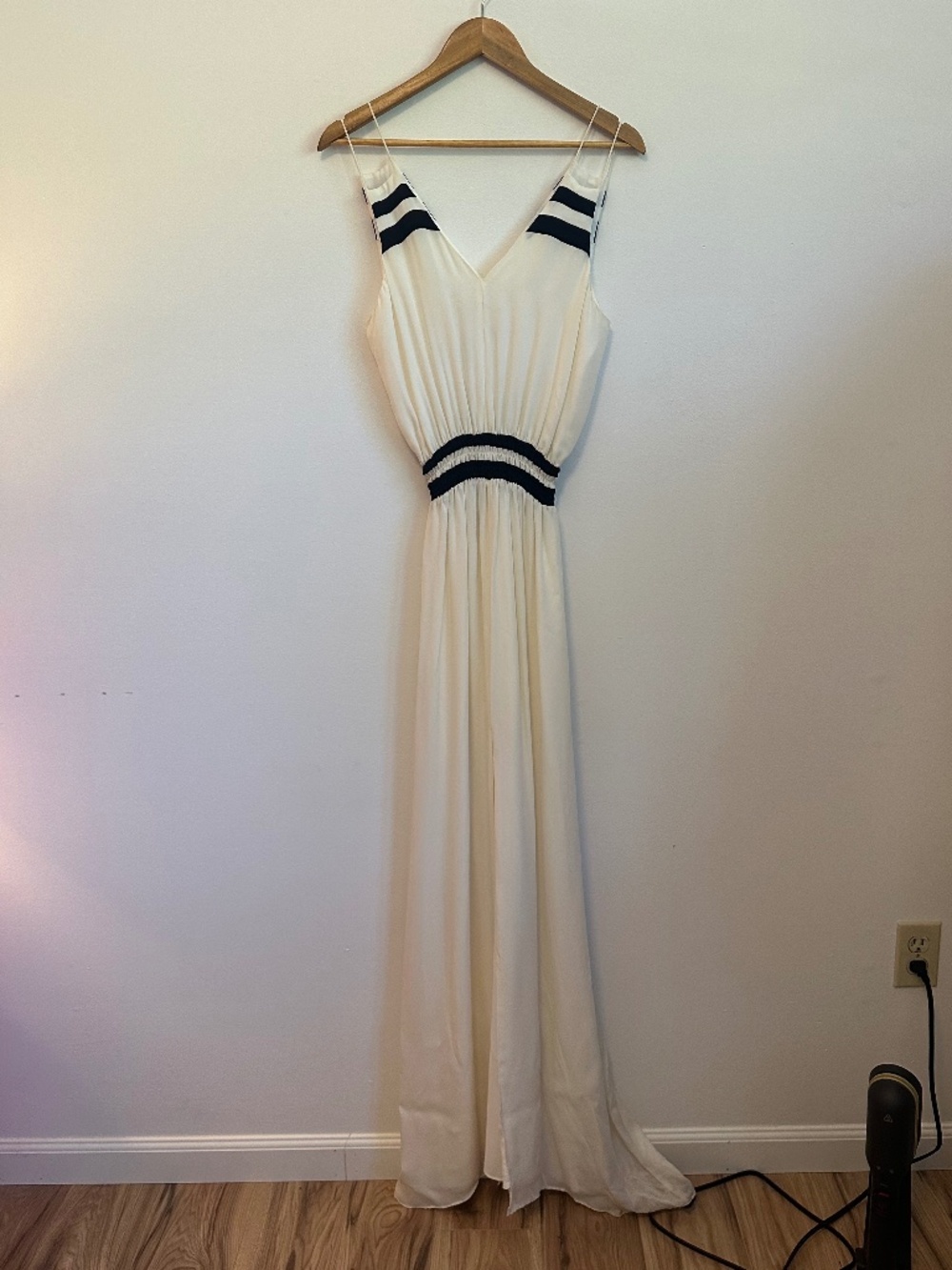 NWT Parker Adelaide Silk Black and White Maxi Dress | Size Small